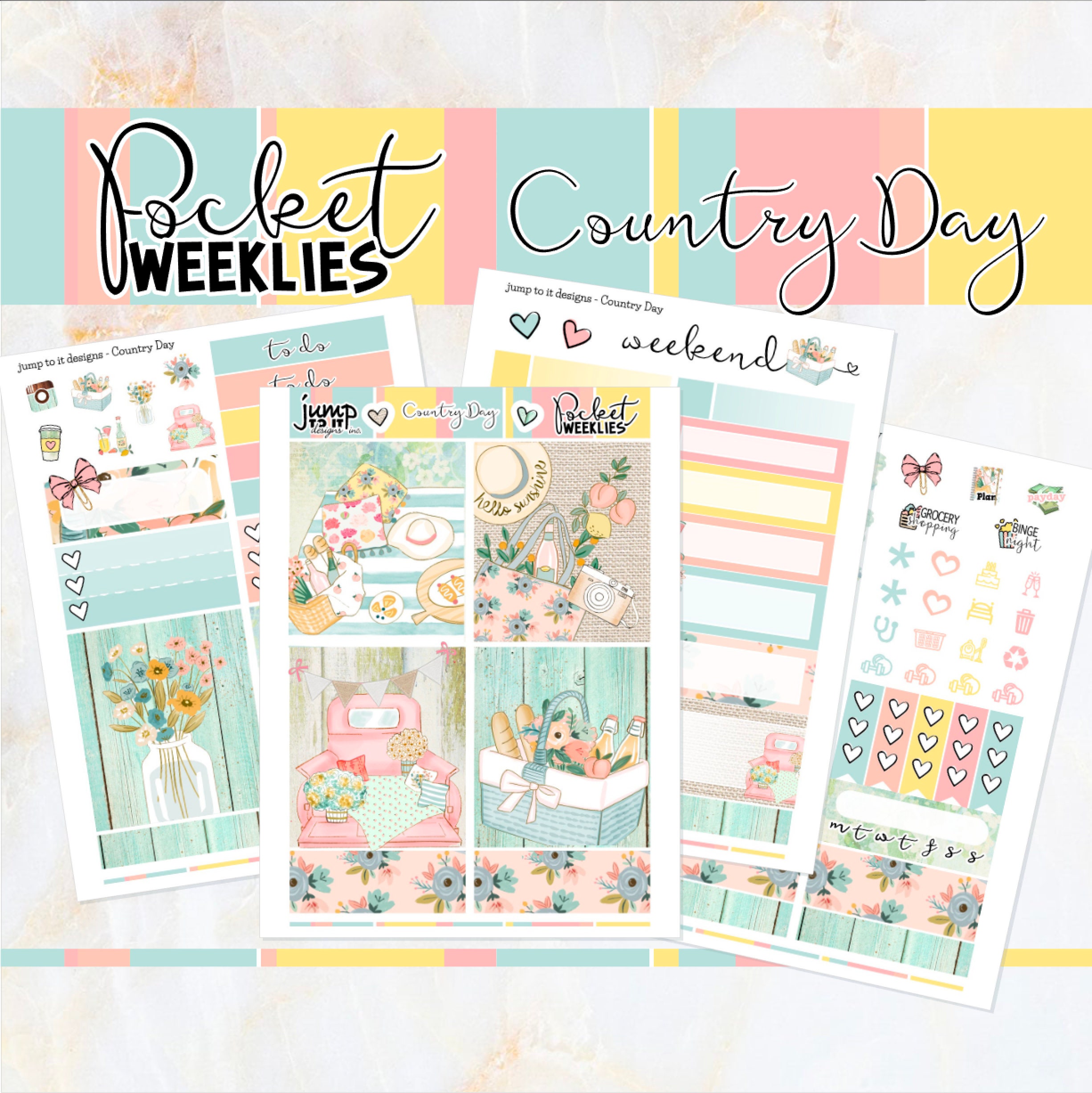 Country Day - POCKET Mini Weekly Kit Planner Stickers - Etsy