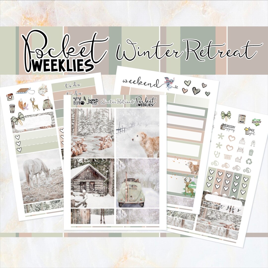 Winter Retreat - POCKET Mini Weekly Kit Planner Stickers - Etsy