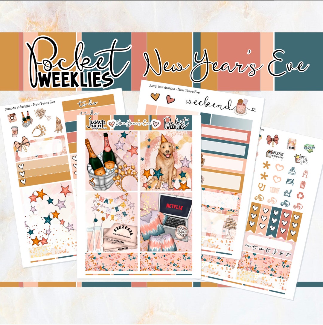 New Year Eve - POCKET Mini Weekly Kit Planner Stickers - Etsy