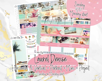 August Summer Dreams- Laurel Denise Planner stickers - Portrait, Mini, Vertical, Horizontal and Project
