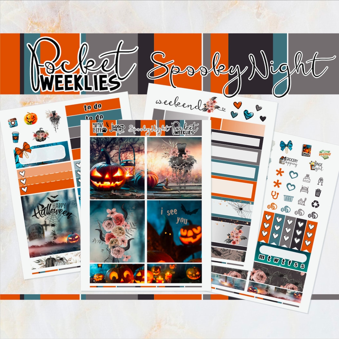 Spooky Night - POCKET Mini Weekly Kit Planner Stickers - Etsy