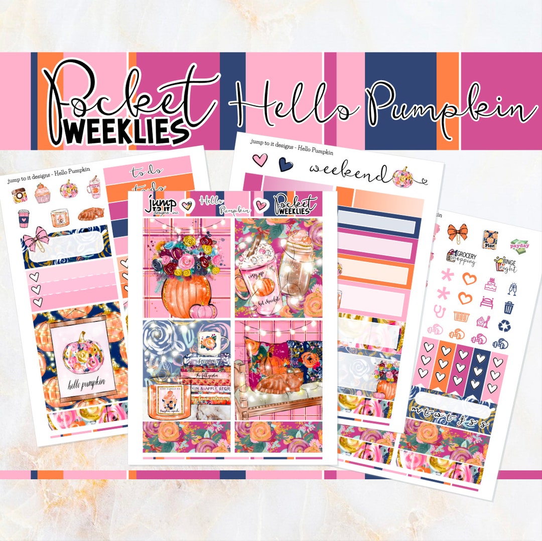Hello Pumpkin - POCKET Mini Weekly Kit Planner Stickers - Etsy