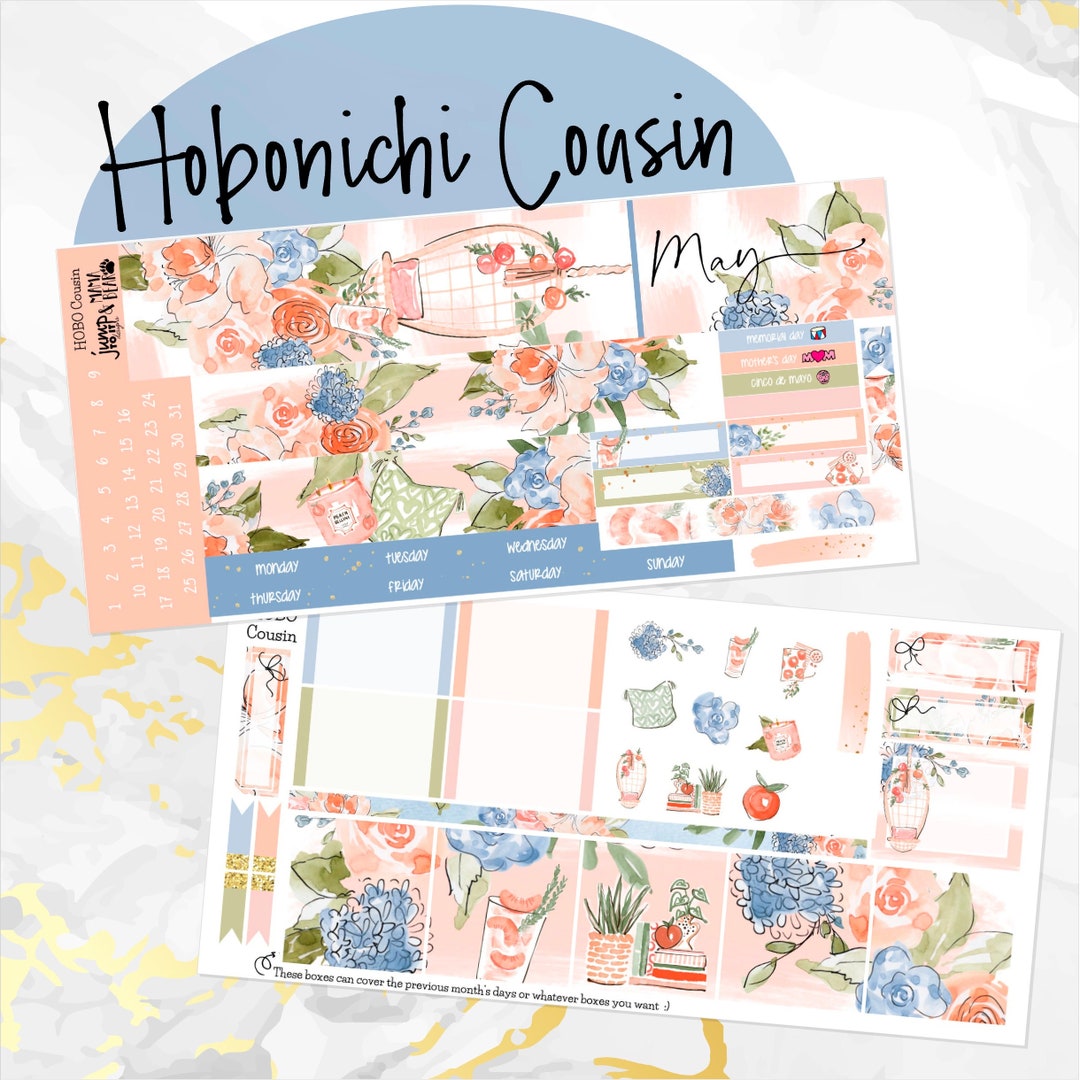 May Peachy Blue Hobonichi Cousin A5 Monthly - Etsy
