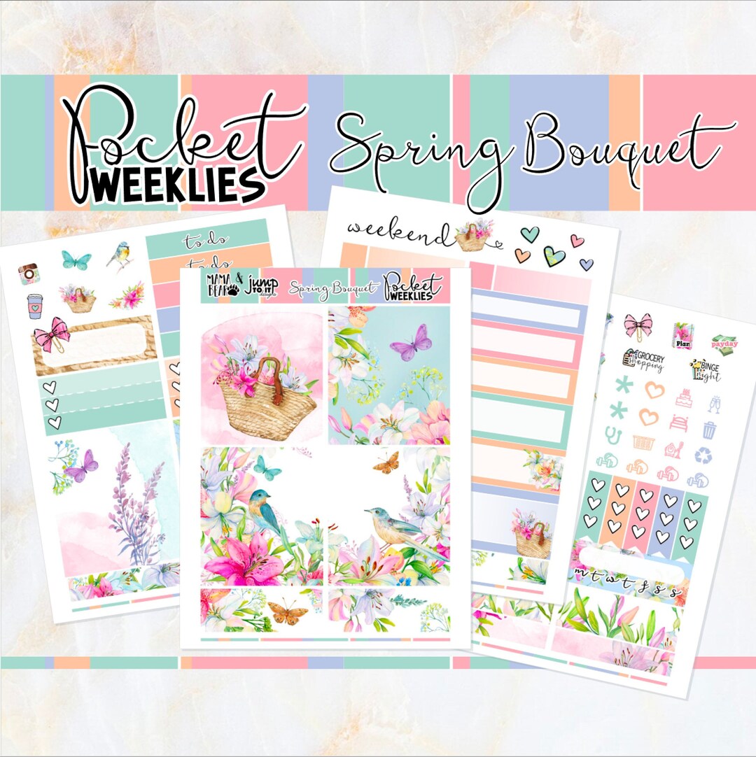 May Spring Bouquet- POCKET Mini Weekly Kit Planner Stickers - Etsy