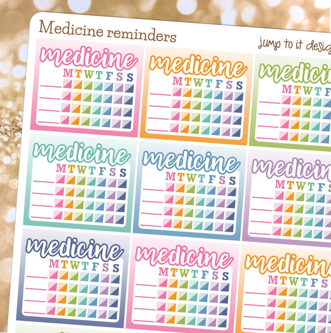 Medicine Tracker Sidebar Stickers (R-114) - Etsy