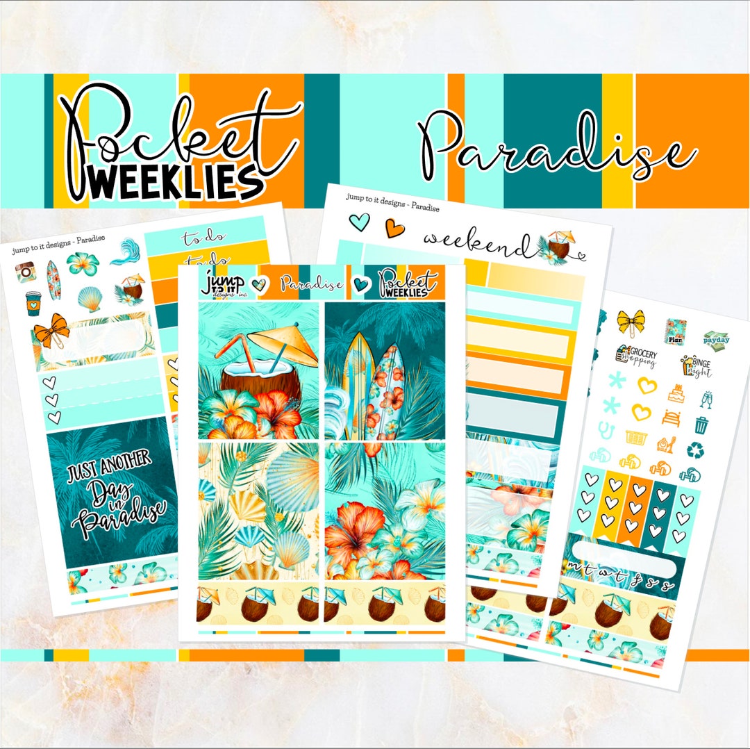 Paradise - POCKET Mini Weekly Kit Planner Stickers - Etsy