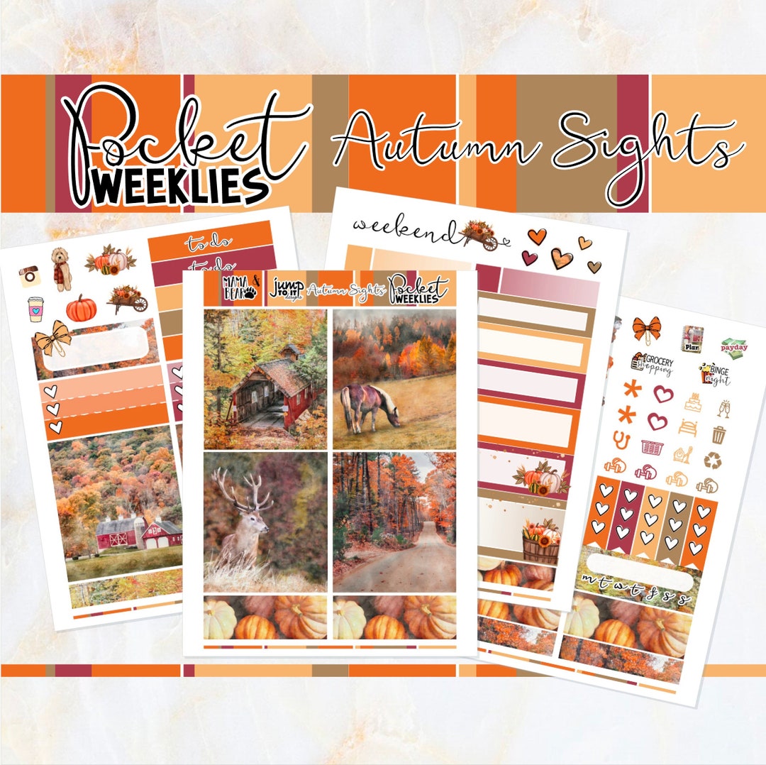 Autumn Sights - POCKET Mini Weekly Kit Planner Stickers - Etsy
