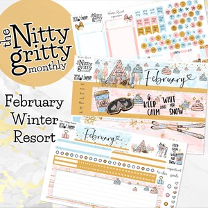 February Winter Resort - The Nitty Gritty Monthly - Erin Condren Vertical Horizontal