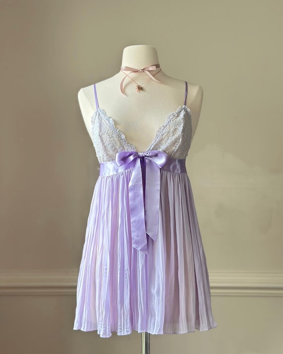 Vintage Victoria's Secret Lilac Pleated Babydoll (size S) - Etsy Israel