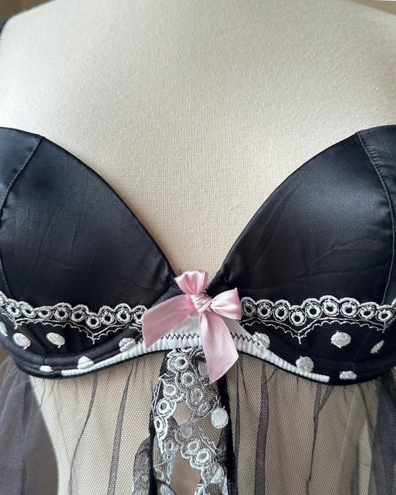 Victoria’s Secret sheer open top featuring satin bust… - Gem