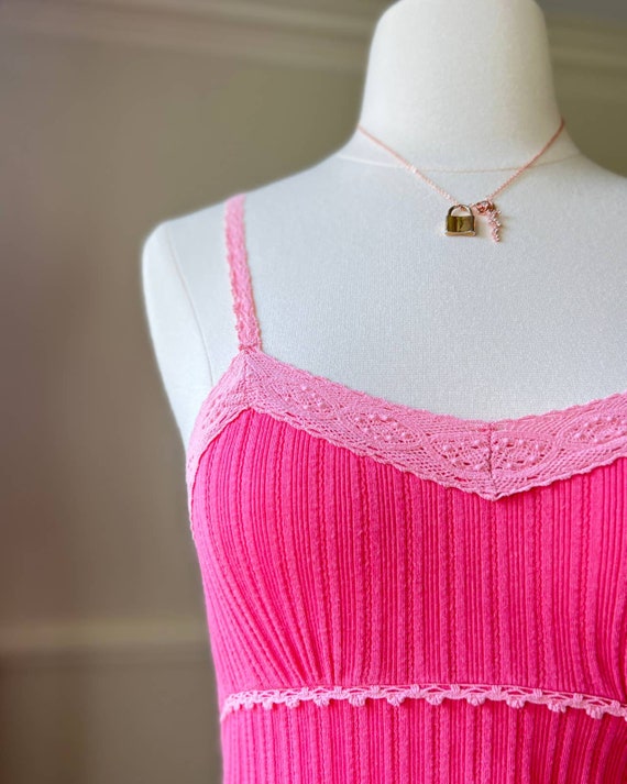 Barbizon bubblegum pink ribbed camisole - image 4