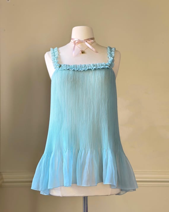 blue babydoll dress sheer Babydoll High-Neck Short Homecoming Dress