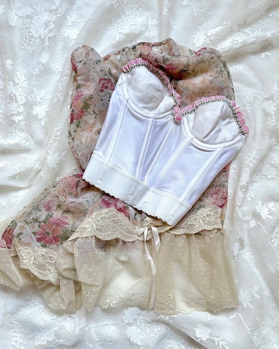 Dreamy sheer vintage floral dress featuring rose g