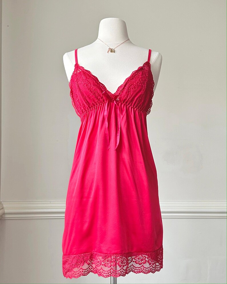 Lacy Red Slip Dress