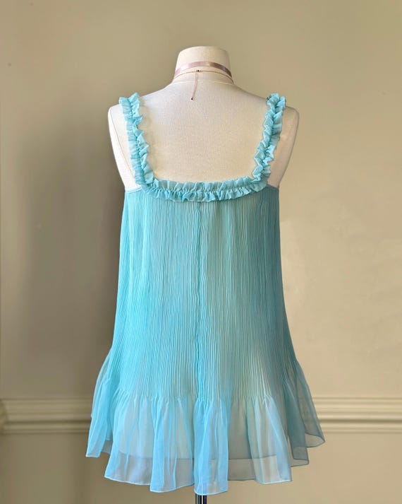【人気ショップが最安値挑戦！】 Victoria's Secret Blue Turquoise Minty Sheer Babydoll 2006 トップス