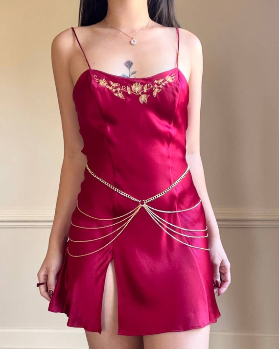 Victoria’s Secret Ruby Red satin slip dress - image 2