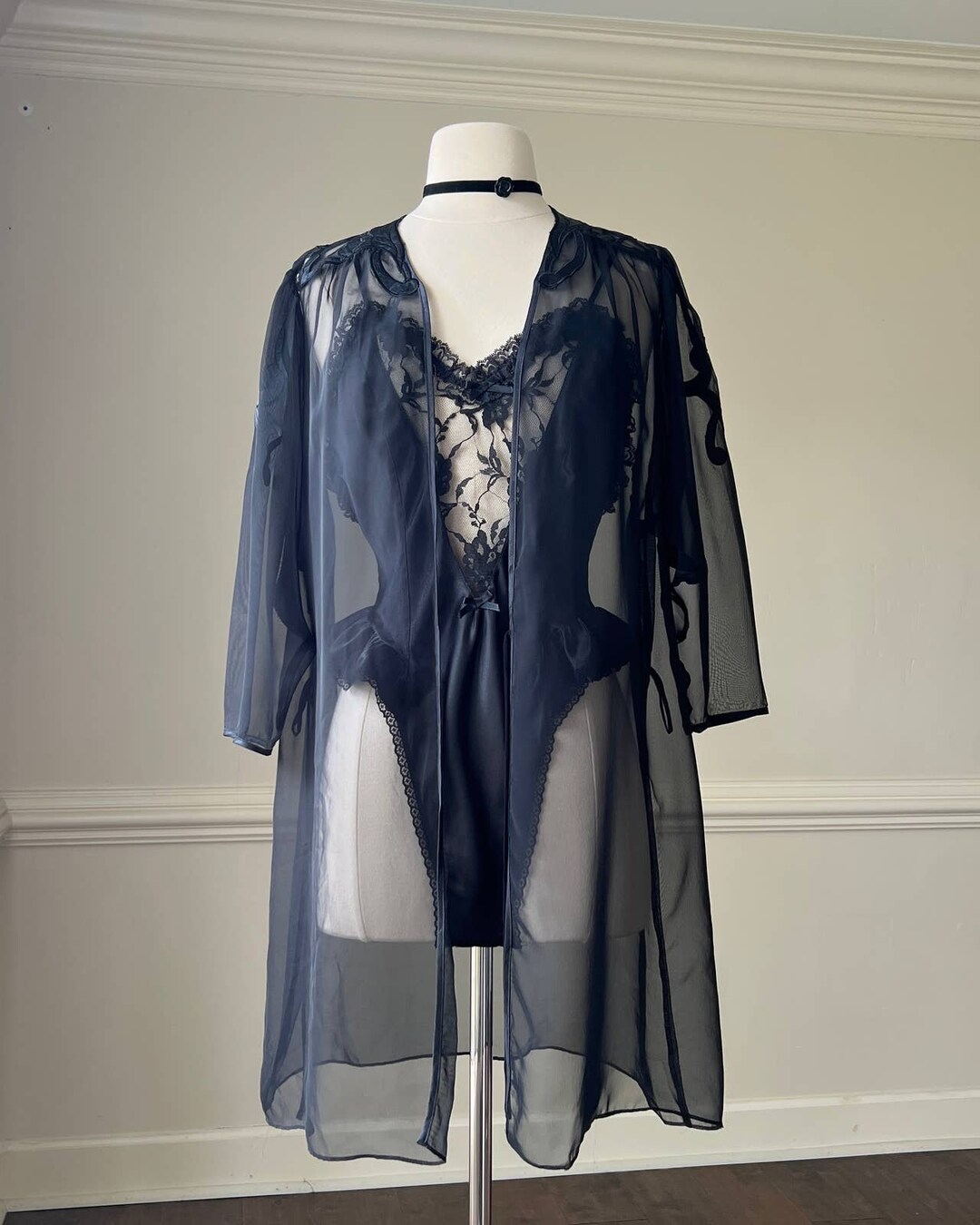 Complete Translucent Victorias Secret Robe in Sheer Black - Etsy