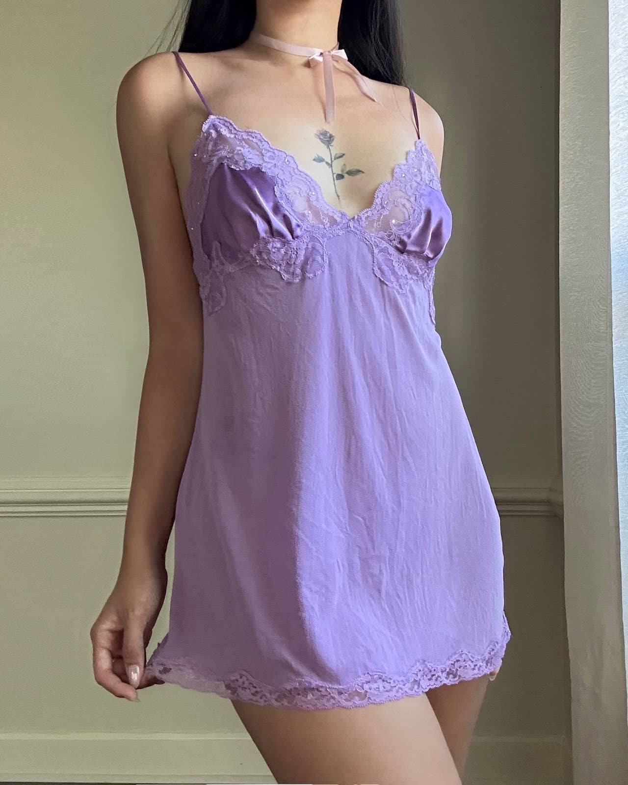 Vintage Victorias Secret Slip Purple - Etsy