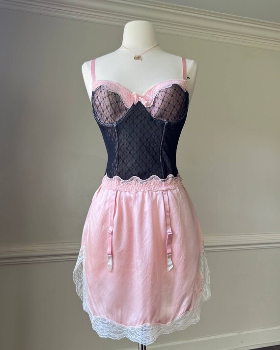 Modern babydoll black and pink corset - image 7