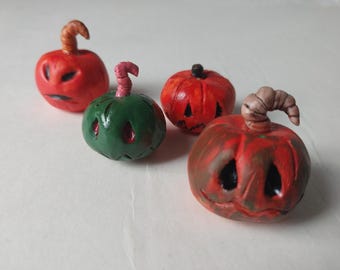 Decorative Pumkins, Miniatures, Handmade, Original Sculpt