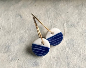 Creole earrings for women in colored porcelain pastille, GRAFITTI