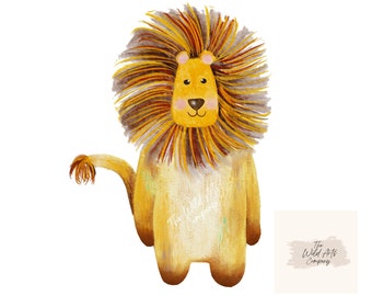 Art mural bébé lion, impression d'art Safari pour chambre d'enfant, affiche Lion 20 x 10 pouces, cadeau d'anniversaire pour enfant, décoration murale animal