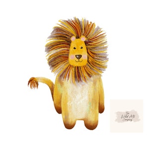 Baby Lion Wall Art, Safari Nursery Art Print, 8 x 10 Inches Lion Poster,  Kids Birthday Gift, Animal Wall Decor