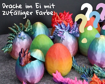 Mini Ei mit Gemstone Dragon - zufällige Farbe - Spiel, Spaß und Spannung garantiert - 3D Druck -