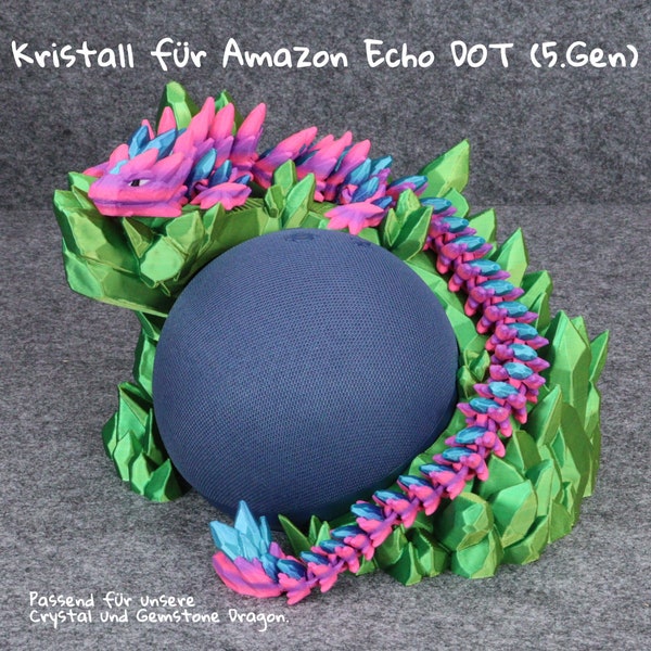 Kristall Ablage für Crystal & Gemstone Dragon passend für Amazon Echo Dot (5.Gen)