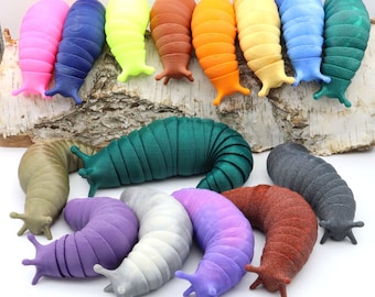 Articulated Fidget Slug - 3D Printing - Articulated Fidget Slug - Friendly Snail Flexi
