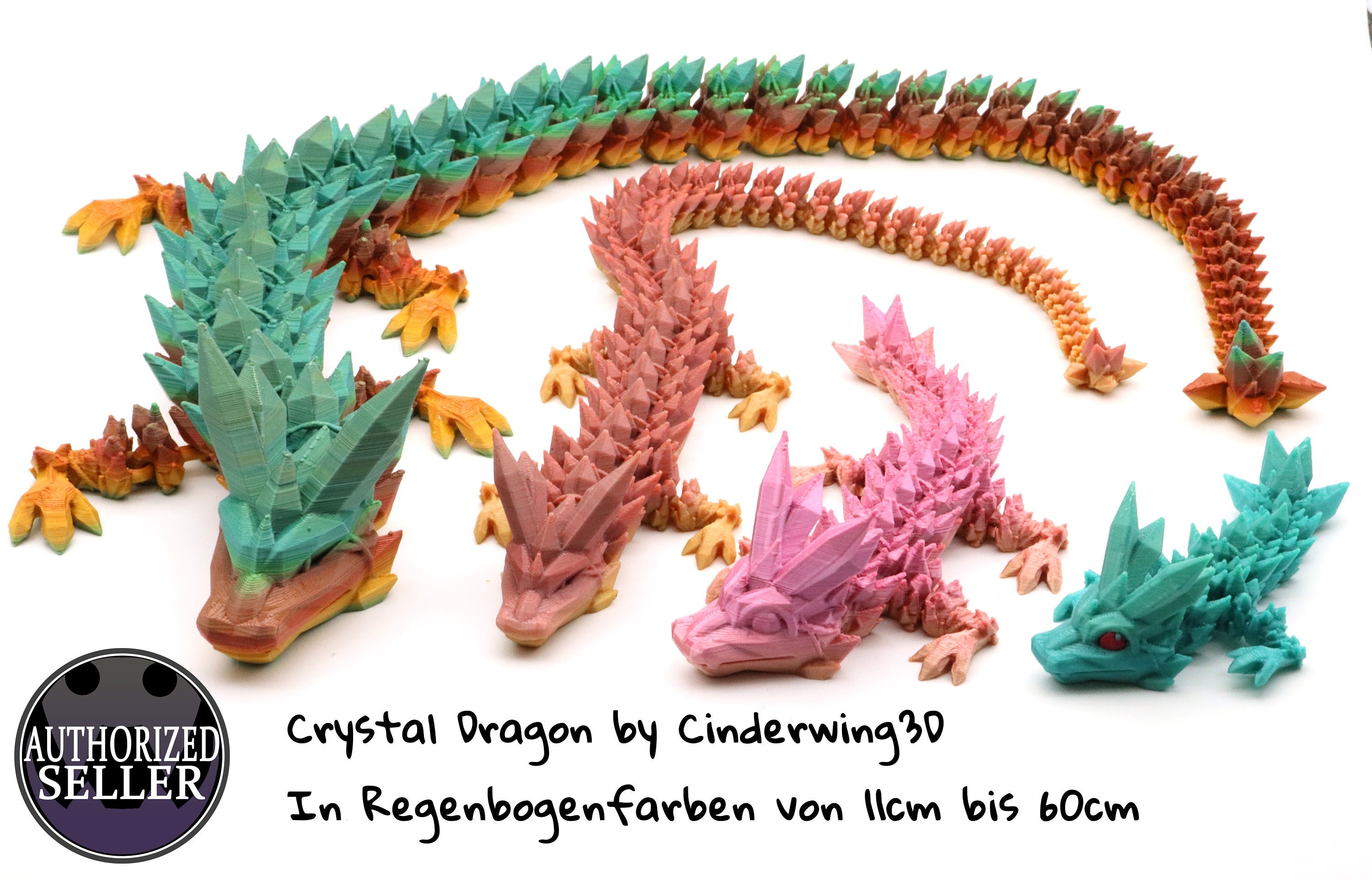 Crystal Dragon 11 Cm / 18 Cm / 35 Cm / 40 Cm / 60 Cm - Movable