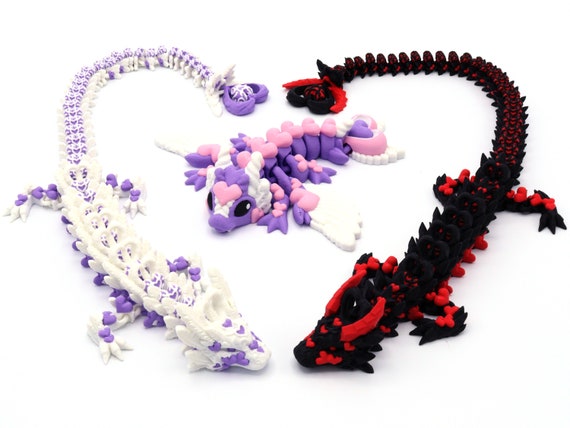 Heart Dragon - Heart Dragon Perfect for Valentine's Day in 3