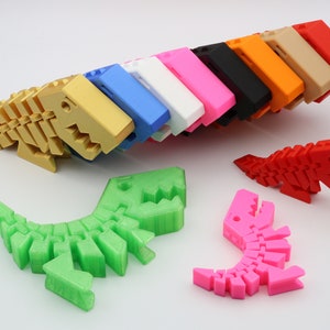 T-Rex Dino Flexi - 3D Print - Figet - Small Gift - Desk Toy - Decoration - Articulated Dino - 3D Print