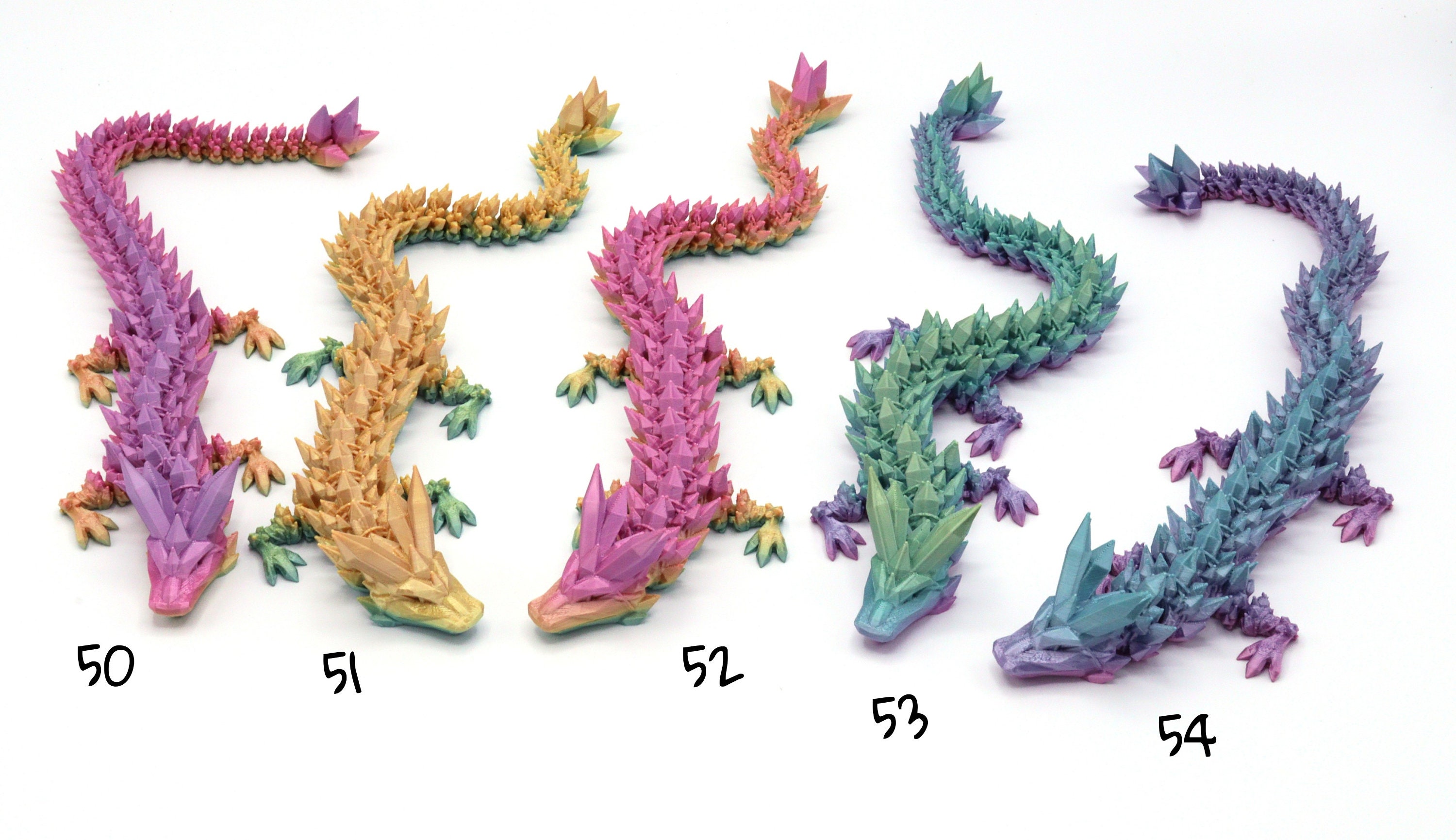 Random Stripe, Colors Vary]30cm/12inch Unique Handmade 3d Printed Dragon  Decoration - Dragon Model Gift For Creative Collectors!