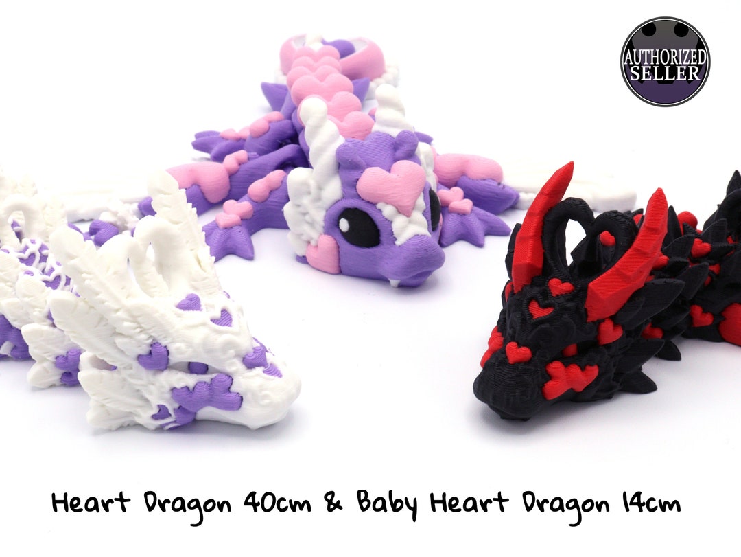 Heart Dragon - Heart Dragon Perfect for Valentine's Day in 3