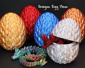 Oeuf de dragon - emballage cadeau pour nos dragons - rouge, or, argent, cuivre, bleu - hauteur 13 cm