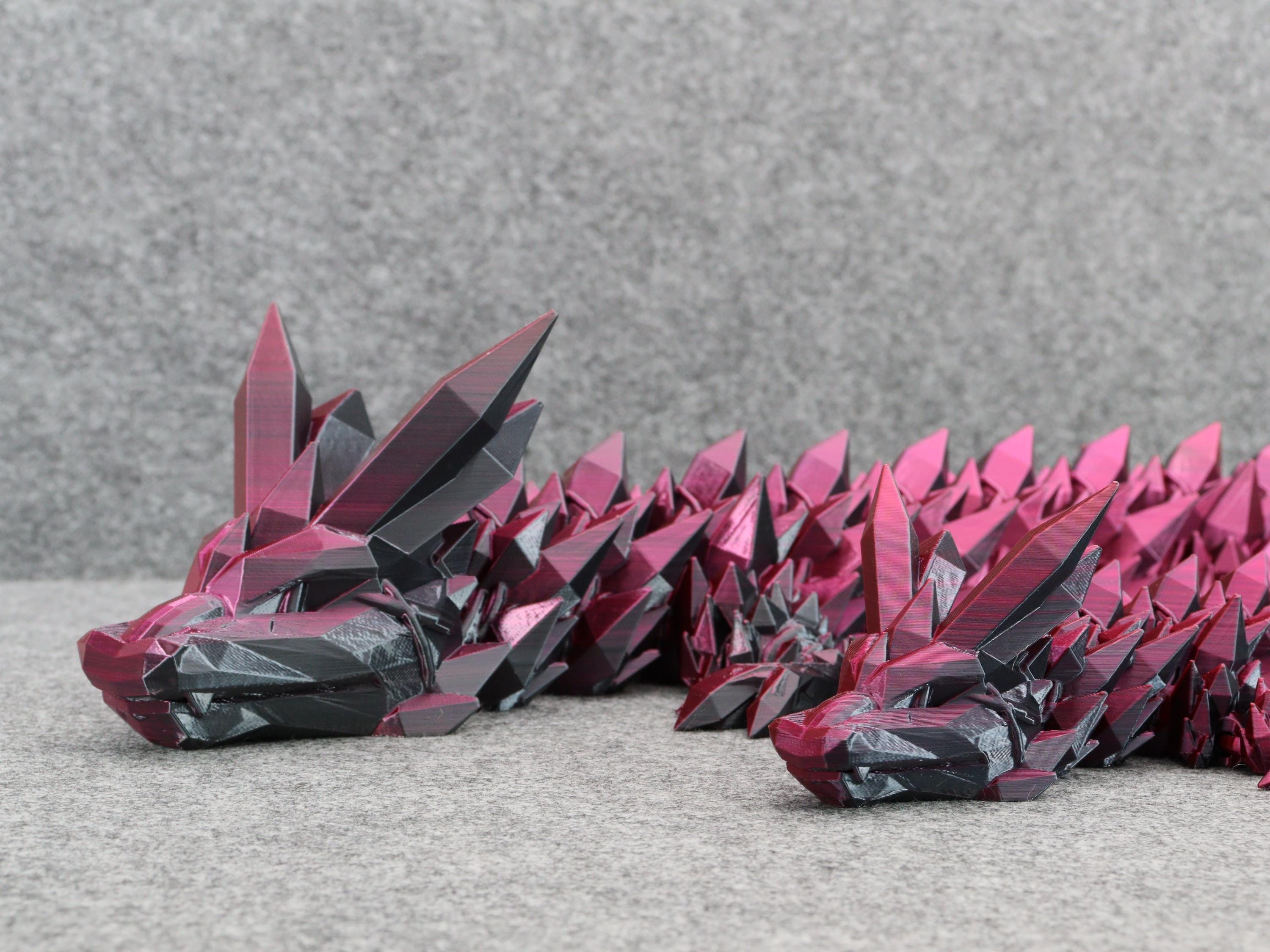 Dragón Articulado Impreso En 3D De 60 Cm – Figurina Flexibles Con Movimiento Total Para Decoración De Oficina, Hogar O Auto