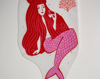 1 imagen termoadhesiva "Sirena en rosa - pequeña" de Lisa Sanders