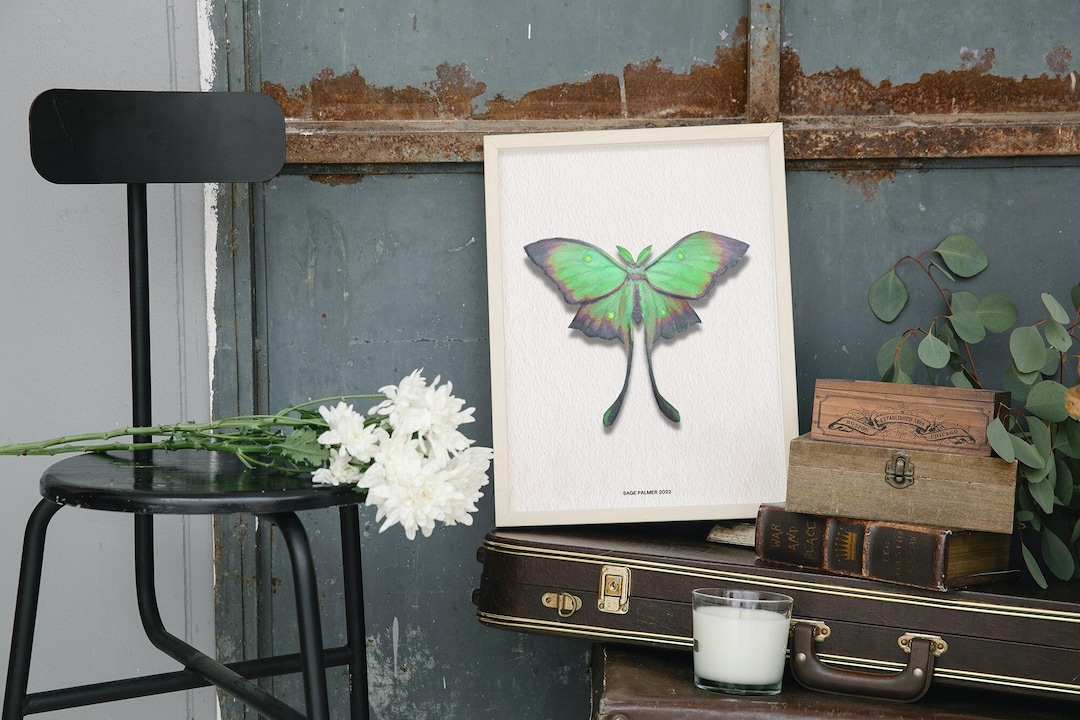 Luna Moth Printable Artwork, Digital Print - Etsy