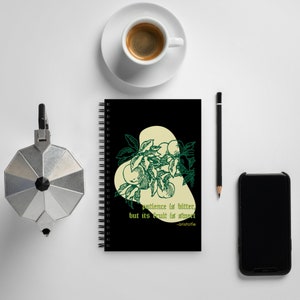 Patience Is Bitter - Aristotle quote, Spiral notebook