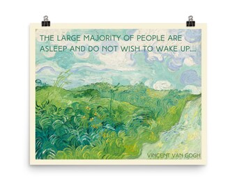 Asleep Van Gogh Quote Poster Etsy