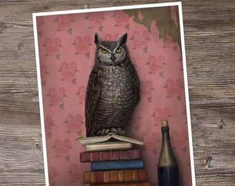 Book Owl, Night Worm | Art Print