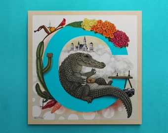 Animal Alphabet Series- Clyde the Crocodile | Art Print