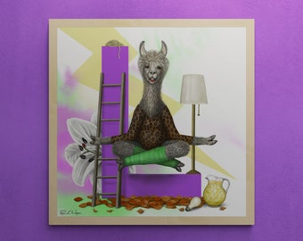 Animal Alphabet Series- Laverne the Llama | Art Print