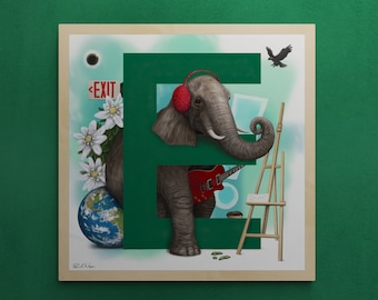 Animal Alphabet Series- Eleanor the Elephant | Art Print