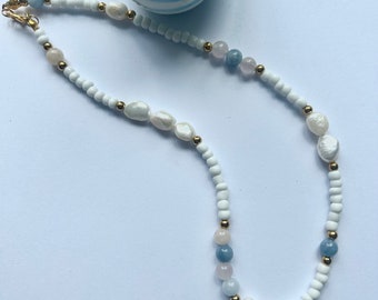 Seed bead choker, fresh water pearl choker, seed bead choker