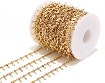 1 Meter Edelstahl Gold Charme Panzerketten für Fußkette Halskette Schmuck machen DIY Handwerk Lieferungen