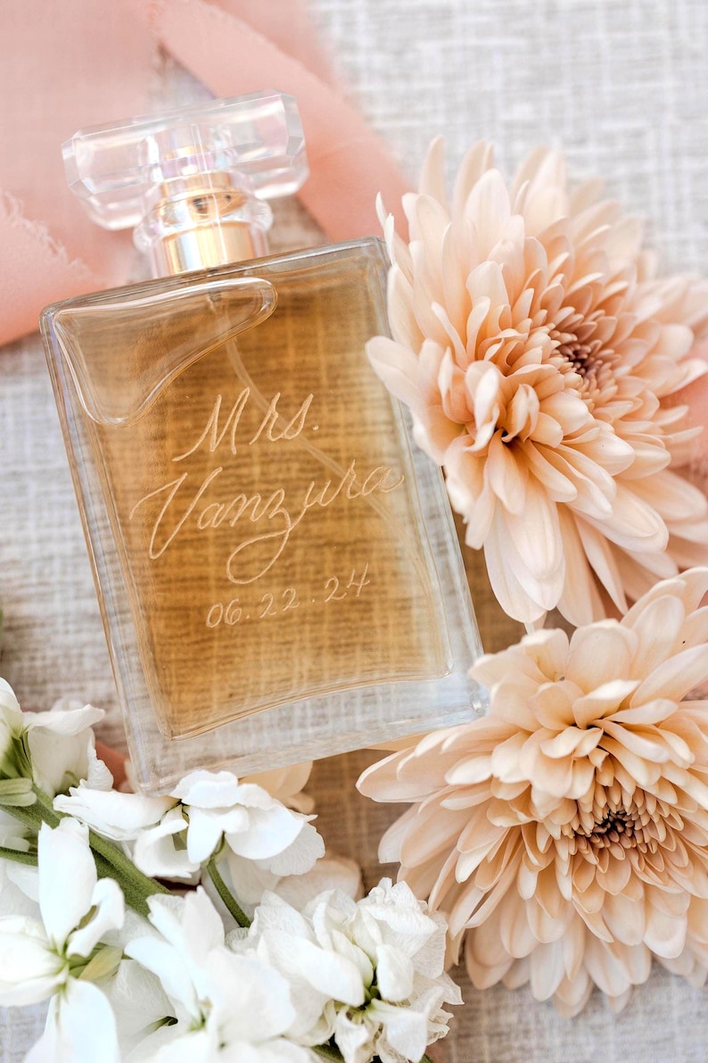Custom Engraved Perfume Bottle: Wedding Keepsake (Empty)