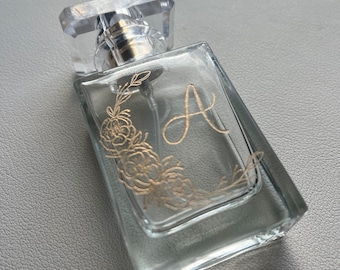 Custom Engraved Mini 50 ml Perfume Bottle: Wedding Keepsake for Bridesmaids, Mothers or Grandmothers