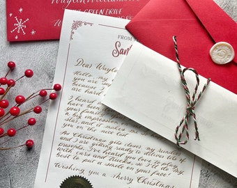 Handwritten Calligraphy Santa Letter | Personalized Nice List Keepsake | Elf Letters